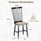 Farmhouse Solid Rubberwood Dining Chairs Set of 2 with PE Rattan Seats